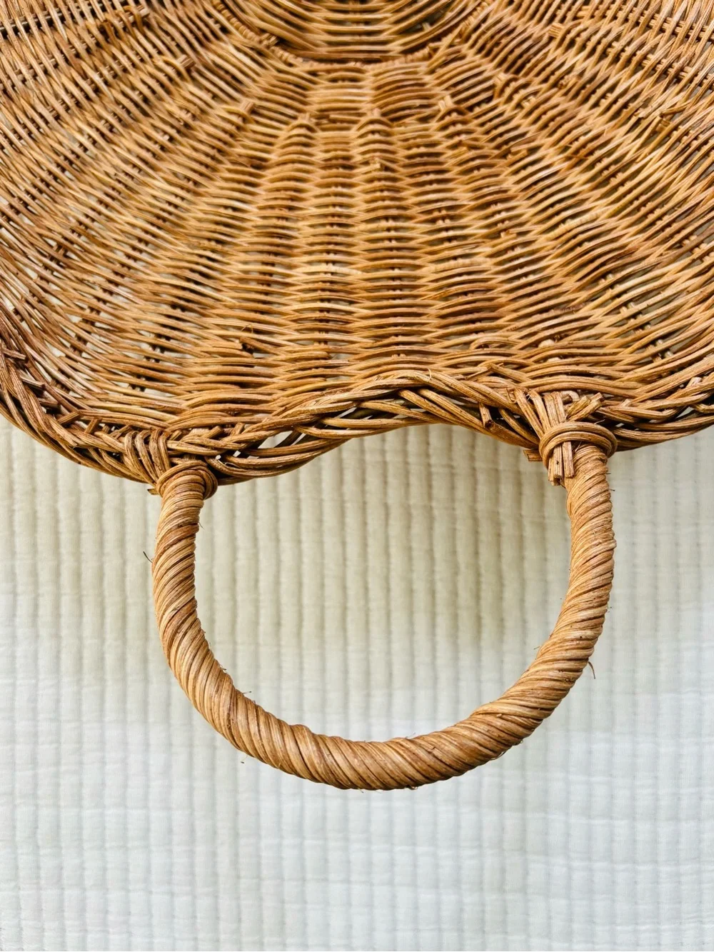 Threshold x Studio McGee Scallop Woven Shallow Bowl Basket Natural NWT